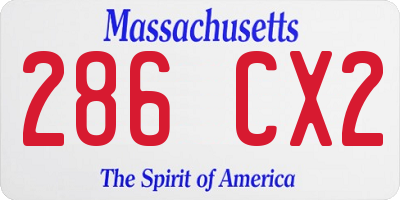 MA license plate 286CX2