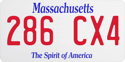 MA license plate 286CX4