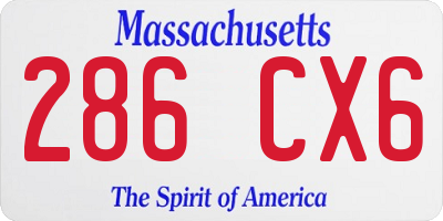 MA license plate 286CX6