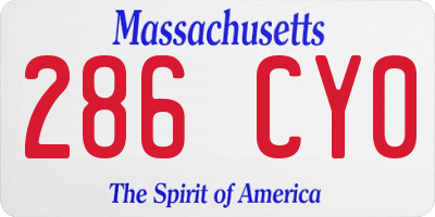 MA license plate 286CY0