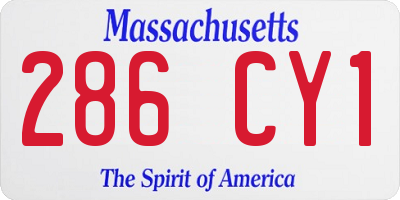MA license plate 286CY1