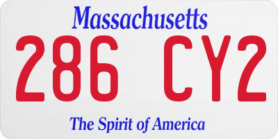 MA license plate 286CY2