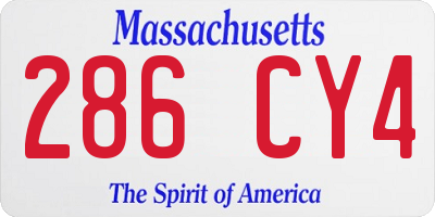 MA license plate 286CY4