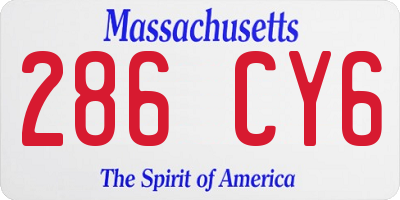 MA license plate 286CY6