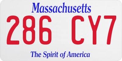 MA license plate 286CY7