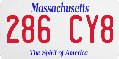 MA license plate 286CY8