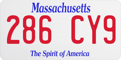 MA license plate 286CY9