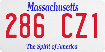 MA license plate 286CZ1
