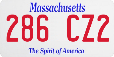 MA license plate 286CZ2