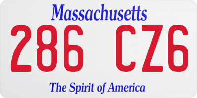 MA license plate 286CZ6