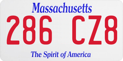 MA license plate 286CZ8