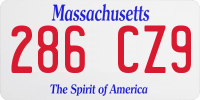 MA license plate 286CZ9