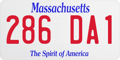 MA license plate 286DA1