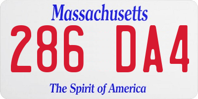 MA license plate 286DA4