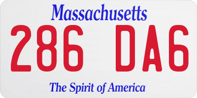 MA license plate 286DA6