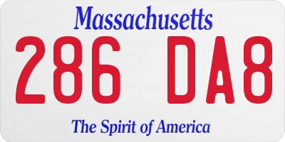 MA license plate 286DA8