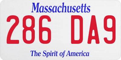 MA license plate 286DA9
