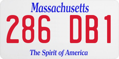 MA license plate 286DB1
