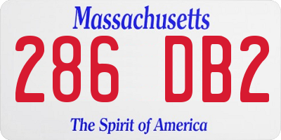 MA license plate 286DB2
