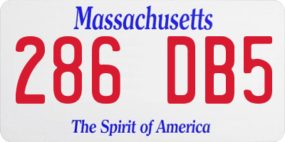 MA license plate 286DB5