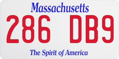 MA license plate 286DB9