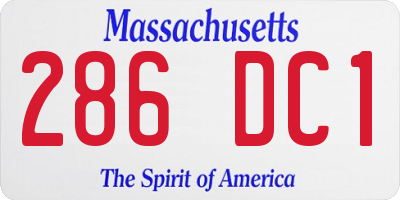 MA license plate 286DC1
