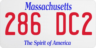 MA license plate 286DC2