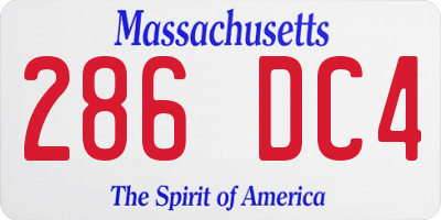 MA license plate 286DC4
