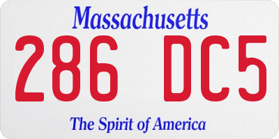 MA license plate 286DC5
