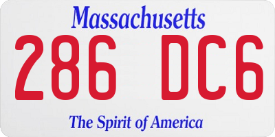 MA license plate 286DC6
