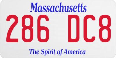 MA license plate 286DC8