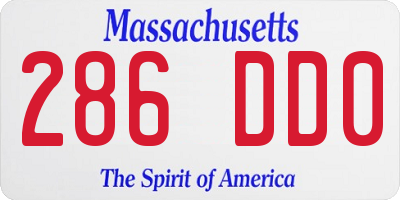 MA license plate 286DD0
