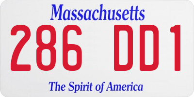 MA license plate 286DD1