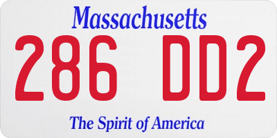 MA license plate 286DD2
