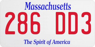 MA license plate 286DD3