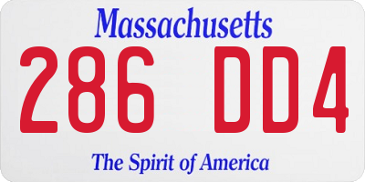 MA license plate 286DD4