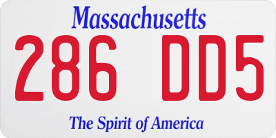 MA license plate 286DD5