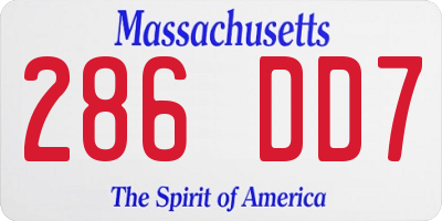MA license plate 286DD7