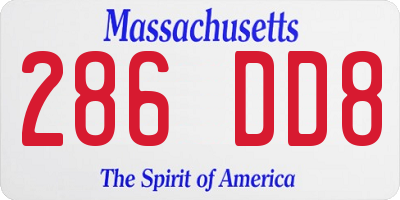MA license plate 286DD8