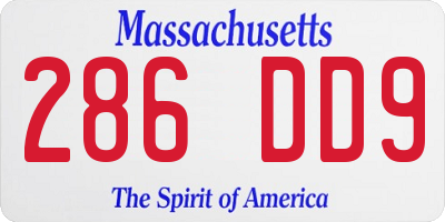 MA license plate 286DD9