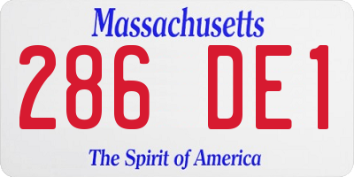 MA license plate 286DE1