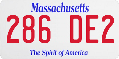 MA license plate 286DE2
