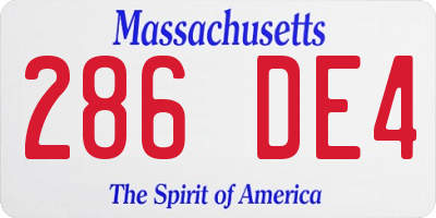 MA license plate 286DE4