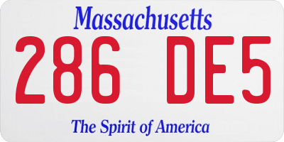 MA license plate 286DE5