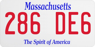 MA license plate 286DE6