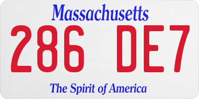 MA license plate 286DE7