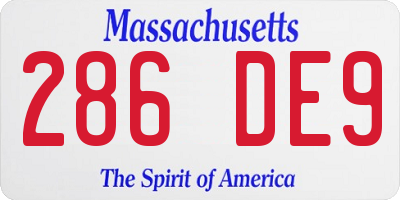 MA license plate 286DE9