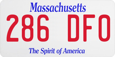 MA license plate 286DF0