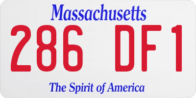 MA license plate 286DF1