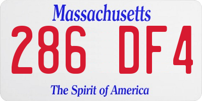 MA license plate 286DF4